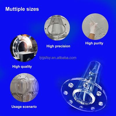 गुणवत्ता  80% UV Transmittance Flanged Quartz Glass Tube High Temperature Corrosion Resistance Customization कारखाना