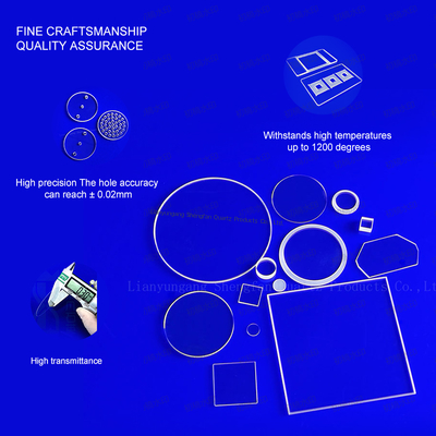 गुणवत्ता  Customized Square Fused Silica Quartz Glass Plate Clear Quartz Glass Substrate For High Temperature कारखाना