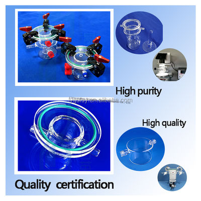 गुणवत्ता  High Precision Flanged Quartz Glass Reactor with Ozone Free Welding for 1100℃ Hydrogen Production कारखाना