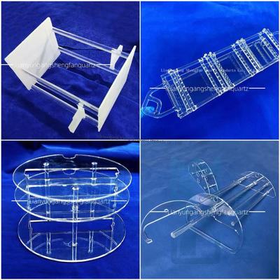 गुणवत्ता  High Purity SIO2>99.99% Quartz Glass Boat with Good Electrical Insulation and High Transmittance >92% for Semiconductor Applications कारखाना
