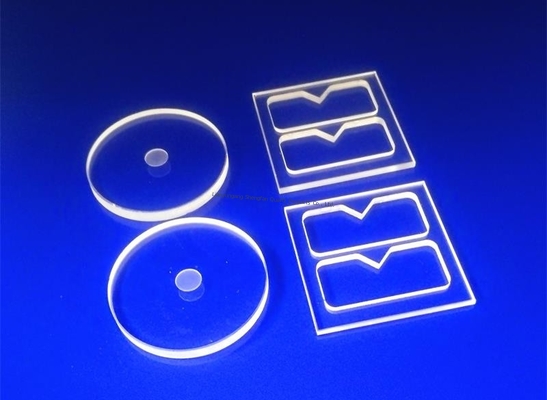 गुणवत्ता  Polished Surface Fused Silica Glass , Silica Glass Plate Transparant glass milling visible light transmittance कारखाना