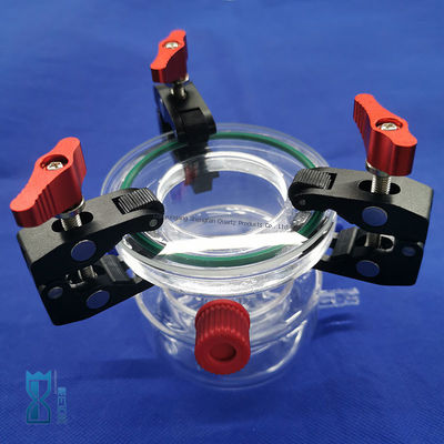 प्रयोगशाला के लिए कस्टम विनिर्माण स्पष्ट क्वार्ट्ज ग्लास रिएक्टर