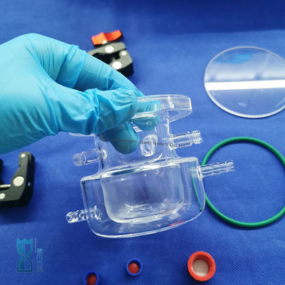 प्रयोगशाला के लिए कस्टम विनिर्माण स्पष्ट क्वार्ट्ज ग्लास रिएक्टर