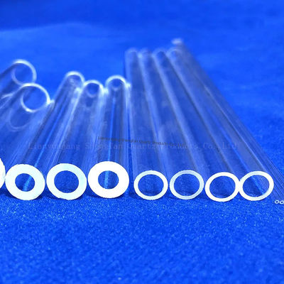 उच्च शुद्धता SiO2 99.99% क्वार्ट्ज ग्लास ट्यूब औद्योगिक उपयोग के लिए 1180°C annealing बिंदु और 1100°C तनाव बिंदु के साथ