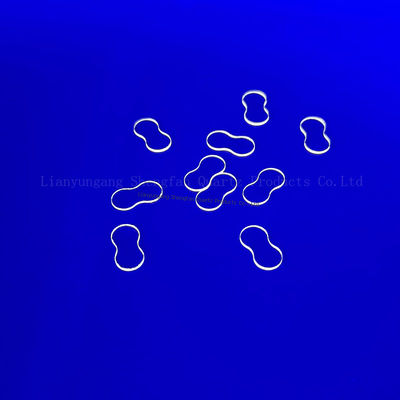 कमर खिड़कियों के लिए लेजर कट छोटे आकार के पराबैंगनी पारदर्शी फ्यूज क्वार्ट्ज ग्लास शीट