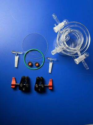 अनुकूलित 50-1000 मिलीलीटर उच्च पारदर्शिता फोटो-प्रेरित क्वार्ट्ज ग्लास रिएक्टर 1100°C कार्य तापमान के साथ