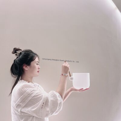 6-12 इंच अनुकूलन योग्य क्रिस्टल सिंगिंग बाउल सेट, चक्र उपचार के लिए फ्री मैलेट और ओ रिंग्स के साथ