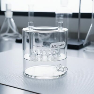 विज्ञान प्रयोगशाला कांच के बने पदार्थ के लिए अनुकूलित संक्षारण प्रतिरोधी अत्यधिक पारदर्शी डबल लेयर क्वार्ट्ज रिएक्टर