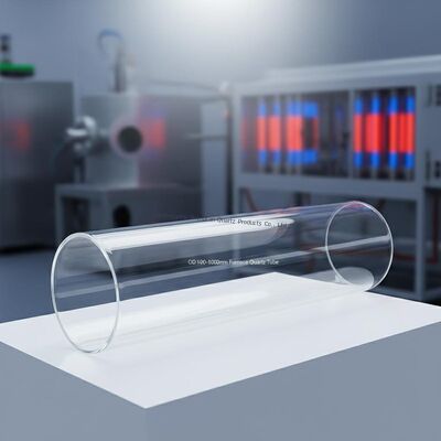 कस्टम ओडी 100-1000 मिमी उच्च शुद्धता SiO2>99.99% क्वार्ट्ज ग्लास ट्यूब 1250 °C कार्य तापमान के साथ भट्ठी के लिए