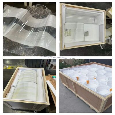 फोटovoltaic अनुप्रयोगों के लिए बड़े व्यास उच्च तापमान प्रतिरोधी संक्षारण प्रतिरोधी क्वार्ट्ज ग्लास ट्यूब