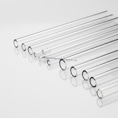 थर्मल स्टेबल क्लियर क्वार्ट्ज ग्लास ट्यूब बिना एयर बबल और उच्च प्रकाश पारगम्यता के साथ