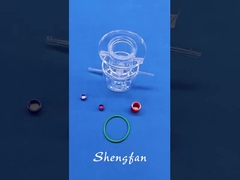 कस्टम डबल-लेयर फोटोकैटालिटिक रिएक्टर पारदर्शी क्वार्ट्ज ग्लास उपकरण पी